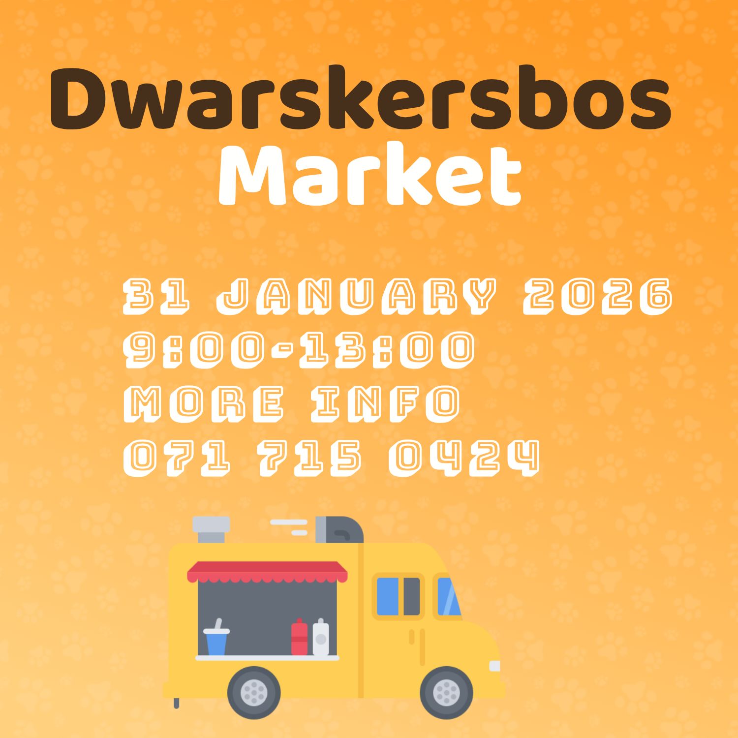 Dwarskersbos Market 31 Jan